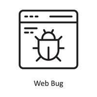 Web Bug Vector Outline Icon Design illustration. Cloud Computing Symbol on White background EPS 10 File