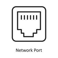 Network Port  Vector Outline Icon Design illustration. Cloud Computing Symbol on White background EPS 10 File