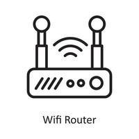 Wifi Router Vector Outline Icon Design illustration. Cloud Computing Symbol on White background EPS 10 File