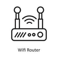 ilustración de diseño de icono de contorno de vector de enrutador wifi. símbolo de computación en la nube en el archivo eps 10 de fondo blanco