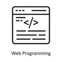 Web Programming Vector Outline Icon Design illustration. Cloud Computing Symbol on White background EPS 10 File