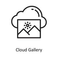 Cloud Gallery Vector Outline Icon Design illustration. Cloud Computing Symbol on White background EPS 10 File