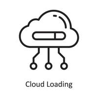 ilustración de diseño de icono de contorno vectorial de carga en la nube. símbolo de computación en la nube en el archivo eps 10 de fondo blanco vector