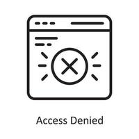 Access Denied Vector Outline Icon Design illustration. Cloud Computing Symbol on White background EPS 10 File