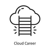 Cloud Career Vector Outline Icon Design illustration. Cloud Computing Symbol on White background EPS 10 File