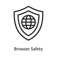 Browser Safety Vector Outline Icon Design illustration. Cloud Computing Symbol on White background EPS 10 File