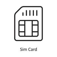 Sim Card Vector Outline Icon Design illustration. Cloud Computing Symbol on White background EPS 10 File