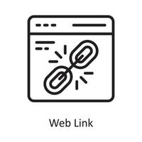 ilustración de diseño de icono de contorno de vector de enlace web. símbolo de computación en la nube en el archivo eps 10 de fondo blanco