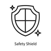 Safety Shield Vector Outline Icon Design illustration. Cloud Computing Symbol on White background EPS 10 File