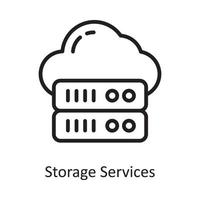 Storage Services Vector Outline Icon Design illustration. Cloud Computing Symbol on White background EPS 10 File