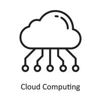 ilustración de diseño de icono de esquema de vector de computación en nube. símbolo de computación en la nube en el archivo eps 10 de fondo blanco