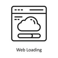 Web Loading Vector Outline Icon Design illustration. Cloud Computing Symbol on White background EPS 10 File