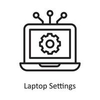 Laptop Settings Vector Outline Icon Design illustration. Cloud Computing Symbol on White background EPS 10 File