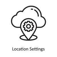 Location Settings Vector Outline Icon Design illustration. Cloud Computing Symbol on White background EPS 10 File