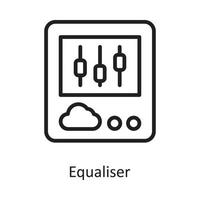 ilustración de diseño de icono de contorno de vector de ecualizador. símbolo de computación en la nube en el archivo eps 10 de fondo blanco