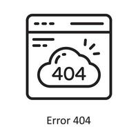 Error 404 Vector Outline Icon Design illustration. Cloud Computing Symbol on White background EPS 10 File