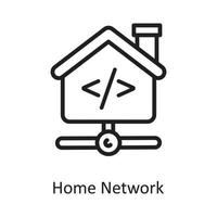 Home Network Vector Outline Icon Design illustration. Cloud Computing Symbol on White background EPS 10 File