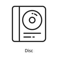 ilustración de diseño de icono de contorno de vector de disco. símbolo de computación en la nube en el archivo eps 10 de fondo blanco