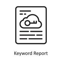 Keyword Report Vector Outline Icon Design illustration. Cloud Computing Symbol on White background EPS 10 File