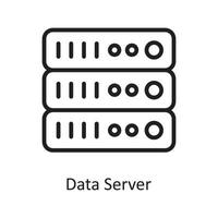 ilustración de diseño de icono de contorno de vector de servidor de datos. símbolo de computación en la nube en el archivo eps 10 de fondo blanco