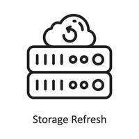 Storage Refresh Vector Outline Icon Design illustration. Cloud Computing Symbol on White background EPS 10 File