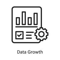 ilustración de diseño de icono de contorno de vector de crecimiento de datos. símbolo de computación en la nube en el archivo eps 10 de fondo blanco