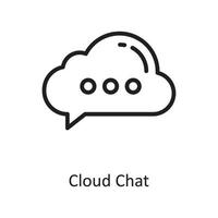 Cloud Chat Vector Outline Icon Design illustration. Cloud Computing Symbol on White background EPS 10 File