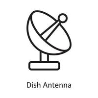 Dish Antenna Vector Outline Icon Design illustration. Cloud Computing Symbol on White background EPS 10 File