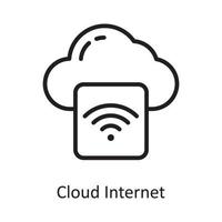 Ilustración de diseño de icono de contorno vectorial de Internet en la nube. símbolo de computación en la nube en el archivo eps 10 de fondo blanco vector