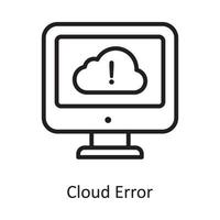Cloud Error Vector Outline Icon Design illustration. Cloud Computing Symbol on White background EPS 10 File