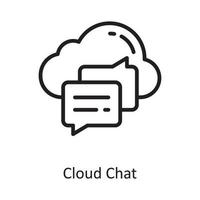 Cloud Chat Vector Outline Icon Design illustration. Cloud Computing Symbol on White background EPS 10 File