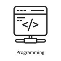 Programming  Vector Outline Icon Design illustration. Cloud Computing Symbol on White background EPS 10 File