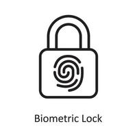 Biometric Lock Vector Outline Icon Design illustration. Cloud Computing Symbol on White background EPS 10 File