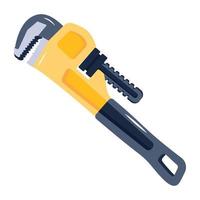 Get this flat icon of pipe wrench vector