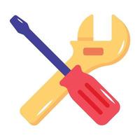 Get this flat icon of pipe wrench vector