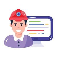 A flat icon design of architect vector