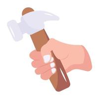 Hammer and spanner, flat icon of repair tools vector