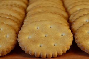 Closeup of salted crackers photo