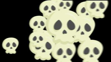 Halloween white skull transition animation is suitable for design needs, elements, websites, and others. 4k resolution, video