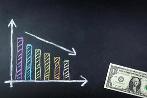 gráfico de negocios caída del dólar foto