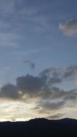 Twilight and dawn sky with cumulus cloud vertical time lapse in an evening. video