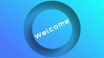 White Welcome Text and Blue Circle Motion Background video