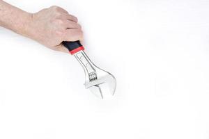 male hand with wrench photo