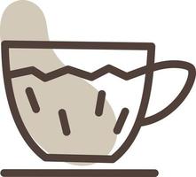 Cup with saucer, illustration, vector on a white background.