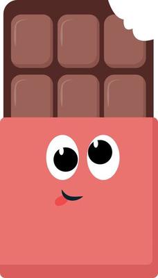 Chocolate bar, illustration, vector on white background.
