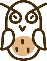 Angry owl, illustration, on a white background. vector