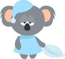 Sleepy koala , illustration, vector on white background