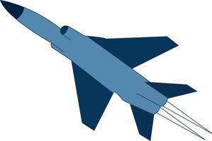 Fighter aircraft, illustration, vector on white background.