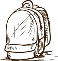 un boceto de mochila, ilustración, vector sobre fondo blanco.