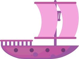 gran barco rosa, ilustración, vector sobre fondo blanco